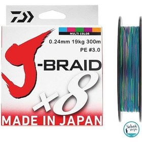 Resim Daiwa J Braid Pe 8X Ip Misina 0.24Mm 19Kg 300Mt Multicolor 