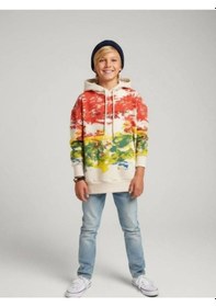 Resim Zekids Erkek Çocuk Batik Desenli Kapüşonlu Sweatshirt-16644 Renkli 