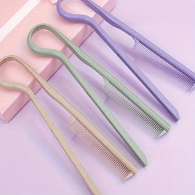 Resim 1 adet V Şekilli Buğday Çubuğu Saç Fırçası, Normal Saçlar için Tamamlama Fırçası, Çok Fonksiyonlu Saç Stili Aracı ABS Plastik Sap ile, Saç Bakımı Aracı | V Şekilli Fırça | Hafif Fırça 