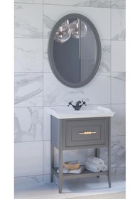 Resim Denko Öykü 65 Cm Antrasit Banyo Dolabı Takımı Antrasit 