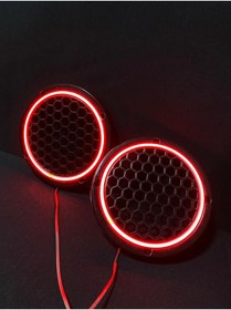 Resim TREND Kırmızı Neon Işıklı Midrange Kapağı 1 Takım 16 CM (2 ADET) Midrange Hoparlör Kapağı 