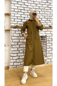Resim Vibeys Collection Içi Çizgili Ve Kendinden Astarlı Su Geçirmez Kadın Trençkot 