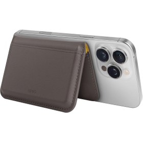 Resim UNIQ Better By Design Standlı Magnetic Lyden DS Vegan Deri Kartlık Kimlik/Ehliyet/Kredi Kartı Taşıyıcı Cüzdan RFID Koruma 