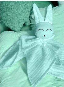 Resim Müslin Bebek Uyku Arkadaşı 4 Katlı Tavşan Organik Mint 