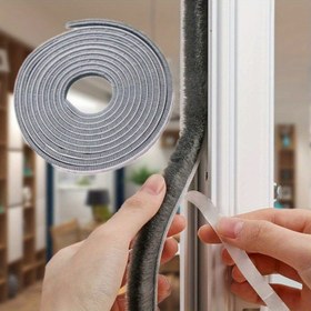 Resim 10.06 Metre Kendinden Yapışkanlı Pile Hava Şeridi Tüylü Kapı Hava Contası Kapı Fırça Şeridi Yüksek Yoğunluklu Pencere Kapısı Kayar Sash Gardırop DIY Toz Geçirmez Atölyeler Için 
