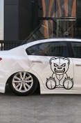 Resim STİCKERCI BEY 60*50 Cm Dişlek Ayı Yan Kapı Siyah Vektörel Özel Tasarım Folyo Kesim Sticker Kaplama 