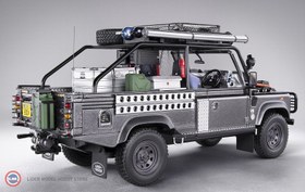 Resim 1:18 Kyosho 2001 LAND ROVER DEFENDER - LARA CROFT : TOMB RAIDER Corris Grey 