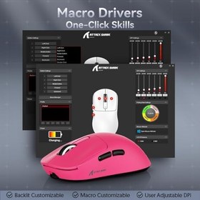 Resim ATTACK SHARK X3 Superlight Kablosuz Gaming Mouse - 49g Ultra Hafif Fare, 26000 DPI PixArt PAW3395 Sensör, BT/2.4G/Kablolu Üçlü Mod, 200 Saat Pil Ömrü, PTFE Ayaklar, PC/Xbox/PS/Mac - Berry Red 