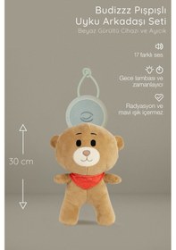 Resim Budizzz Beyaz Gürültü Cihazı Pışpışlı Ninnili Radyasyon İçermeyen Bebek Uyku Arkadaşı Yeşil 