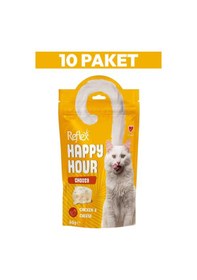 Resim Happy Hour Tavuk Etli Ve Peynirli Seçici Kediler İçin Kedi Ödülü 10 X 60gr 