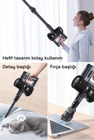 Resim Sinbo SVC-8623 Evcil Hayvan Bakım Setli Kablosuz Dikey LED Aydınlatmalı Şarjlı Süpürge 