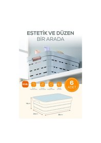 Resim Vienev 6'lı Kapaklı 10,8 Litre Saklama Kutusu Beyaz Beyaz 