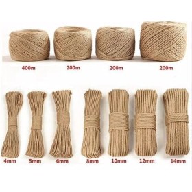 Resim 3 mm 20 Metre Jüt Halat Ip Dekoratif Hasır Ip Kendir 