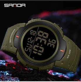 Resim Primepickings Sanda Erkek Kol Saati Multi Fonksiyon Büyük Kadran Asker Yeşili Siyah Alarm Hediye Diğer 