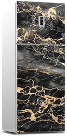 Resim Buzdolabı Sticker Kaplama Dolap Kaplama Etiketi Altın Siyah Mermer 