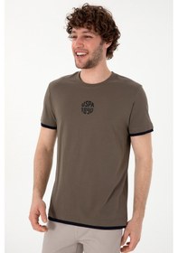 Resim U.S. Polo Assn. Erkek Regular Fit Bisiklet Yaka Vizon Tişört 50306900-VR052 