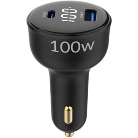 Resim 100w Led Ekranlı Type-c + Usb-a Araç Şarj Aleti & & Notebook Araç İçi Şarj Cihazı 