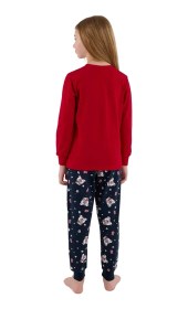 Resim Rolypoly Rp3678-2 Anne Kız Kışlık İkili Pijama Takım Kız Kırmızı 