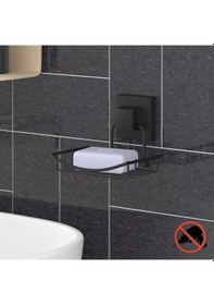 Resim Teknotel Easyfıx Yapışkanlı Sabunluk Mat Siyah Ef265 