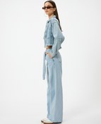 Resim Geniş Paça Kot Pantolon Kuşak Detaylı - Bianca Wide Leg Jeans 