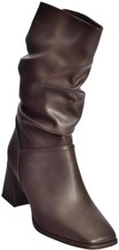 Resim fox SHOES V848256709 Kalın Topuklu Büzgülü Kadın Bot 