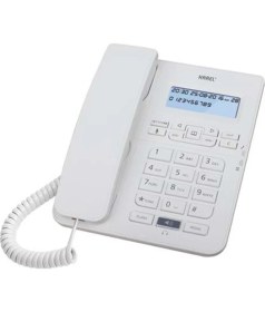 Resim TM145 Krem Analog Masaüstü Kablolu Telefon, LCD Ekran, Dayanıklı ve Şık Tasarım 