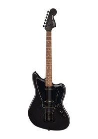Resim Squier Limited Edition Affinity Jaguar Black Pg Black Hardware Match Headstock Metallic Black Elektro Gitar 