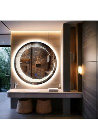 Resim Nova Led'li Kumlamalı Lavabo & Banyo Aynası Dokunmatik Sensörlü 80 X 80 Günışığı 