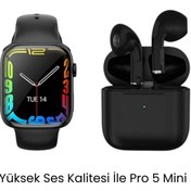 Resim sanalticaretiniz Watch 7 Serisi Akıllı Saat ve Pro 5 Mini Bluetooth Kulaklık 