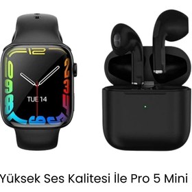 Resim sanalticaretiniz Watch 7 Serisi Akıllı Saat ve Pro 5 Mini Bluetooth Kulaklık 