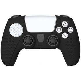 Resim Comse Ps5 Dualsense Silikon Kılıf Analog Koruyucu Set Siyah 