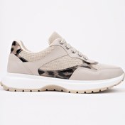 Resim Muggo Melody Kadın Kalın Taban Günlük Leopar Desenli Bağcıklı Sneaker Spor Ayakkabı 