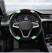 Resim Shineyee Karbon Fiber Deri Direksiyon Kılıfı - 38cm, Nefes Alabilir, Kaymaz, Kolay Takılır, Daire Ve D Şekilli Direksiyonlar İçin Uygun Yeşil 