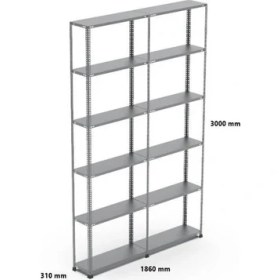 Resim Uzman Grup Raf Sistemleri Uzman Grup Raf Çelik Raf 6 Raflı 3 Metre 2 Blok 31 x 93 Çelik Raf Depo Rafı 