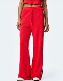 Resim Koton Beli Bağlamalı Yanları Şerit Detaylı Geniş Paça Eşofman Altı Kırmızı 5sak30046ek Kırmızı 