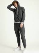 Resim Orta Gri Slim Fit Dar Kesim Pamuklu Sweatpant / Eşofman Altı Kigili
