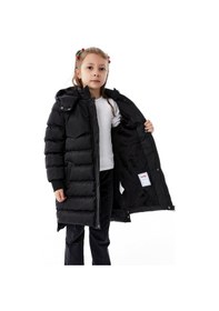 Resim Kız Çocuk Kapüşonlu Kışlık Şişme Mont 51356 Siyah 