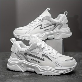 Resim Erkekler için Moda Kalın Tabanlı Sneakerlar - Rahat & Spor Babalar Ayakkabıları, Yükseklik Artırıcı, Nefes Alabilen File, Kaymaz EVA Taban, Koşu & Dış Aktiviteler için, Kalın Tabanlı, Yürüyüş Ayakkabıları 