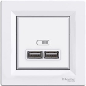 Resim Schneider EPH2700221 Asfora Usb 21 A Priz Beyaz 2'li 