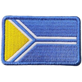 Resim Ex Patch Tuva Bayrağı Peçi Nakış Patch Arma 8 X 5 Cm 