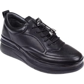 Resim Beety Hakiki Deri Dolgu Taban Kadın Ayakkabı BEE-120 SİYAH 