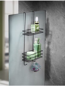 Resim Sas Haus Ömür Boyu Paslanmaz 2 Katlı Askılı Banyo Duş Rafı Sabunluk Duşakabin Şampuanlık Siyah PRA-591956-5974 Siyah 