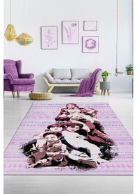 Resim Homshtag Stray Kids Çok Renkli Genç Kız Odası Halısı Modern Dokuma Halı Çok Renkli 