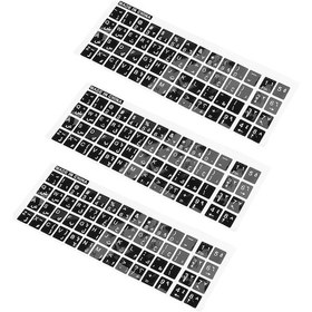 Resim Beyaz Harfler Arapça İngilizce Klavye Sticker Çıkartması Siyah Pc İçin 