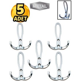 Resim Metal Okyanus Krom Portmanto Askısı Duvar Tipi 5 Li Metal 