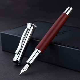 Resim Premium Gül Ağacı Dolma Kalem İnce Uçlu - Hızlı Kuruyan Mürekkep, İş Kaligrafisi & Ofis Kullanımı İçin İdeal 