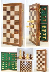 Resim Periboia Mıknatıs Taşlı Ahşap Katlanabilir Kutulu Satranç Oyunu 4 