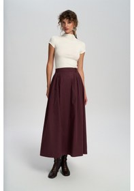 Resim Mai Collection Mai Studios Co. Rhea Köprü Detay Uzun Bordo Etek Bordo 