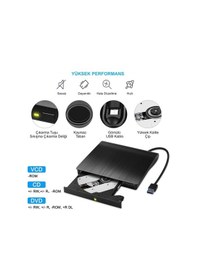 Resim Hymark USB 3.0 Taşınabilir CD DVD Yazıcı Okuyucu 