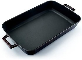 Resim Lava Metal Premium Serisi - Döküm Rosto ve Fırın Tepsisi, Dikdörtgen, 26x40 cm, Majolik Mor 